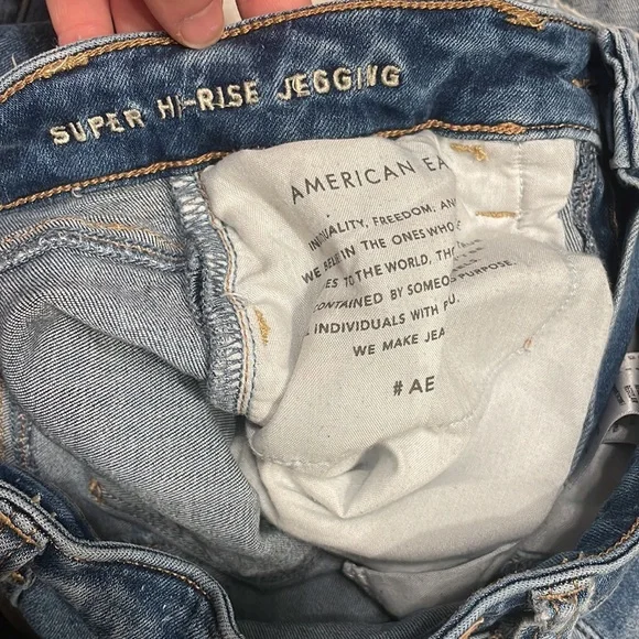 American Eagle “Next Level Stretch” super High Rise Jeggings size 0 - Picture 10 of 16